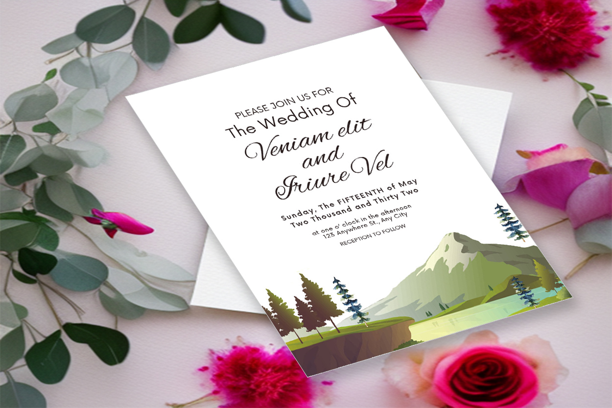 wedding invitation card winter background 1b 968