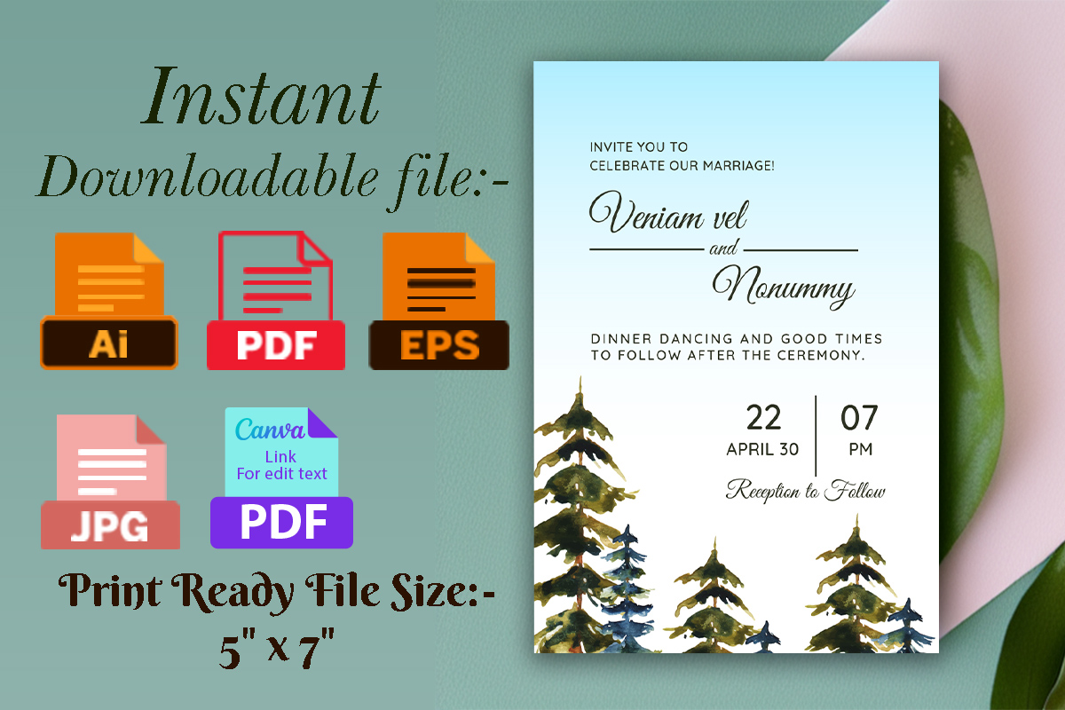 wedding invitation card winter background 2b 800