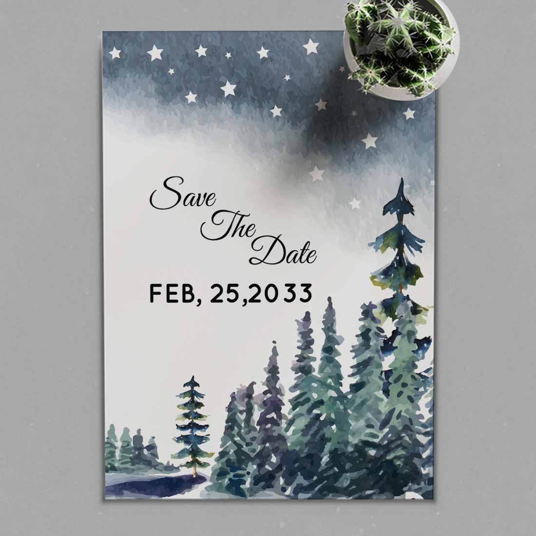 Wonderland Winter Wedding Card Template cover image.