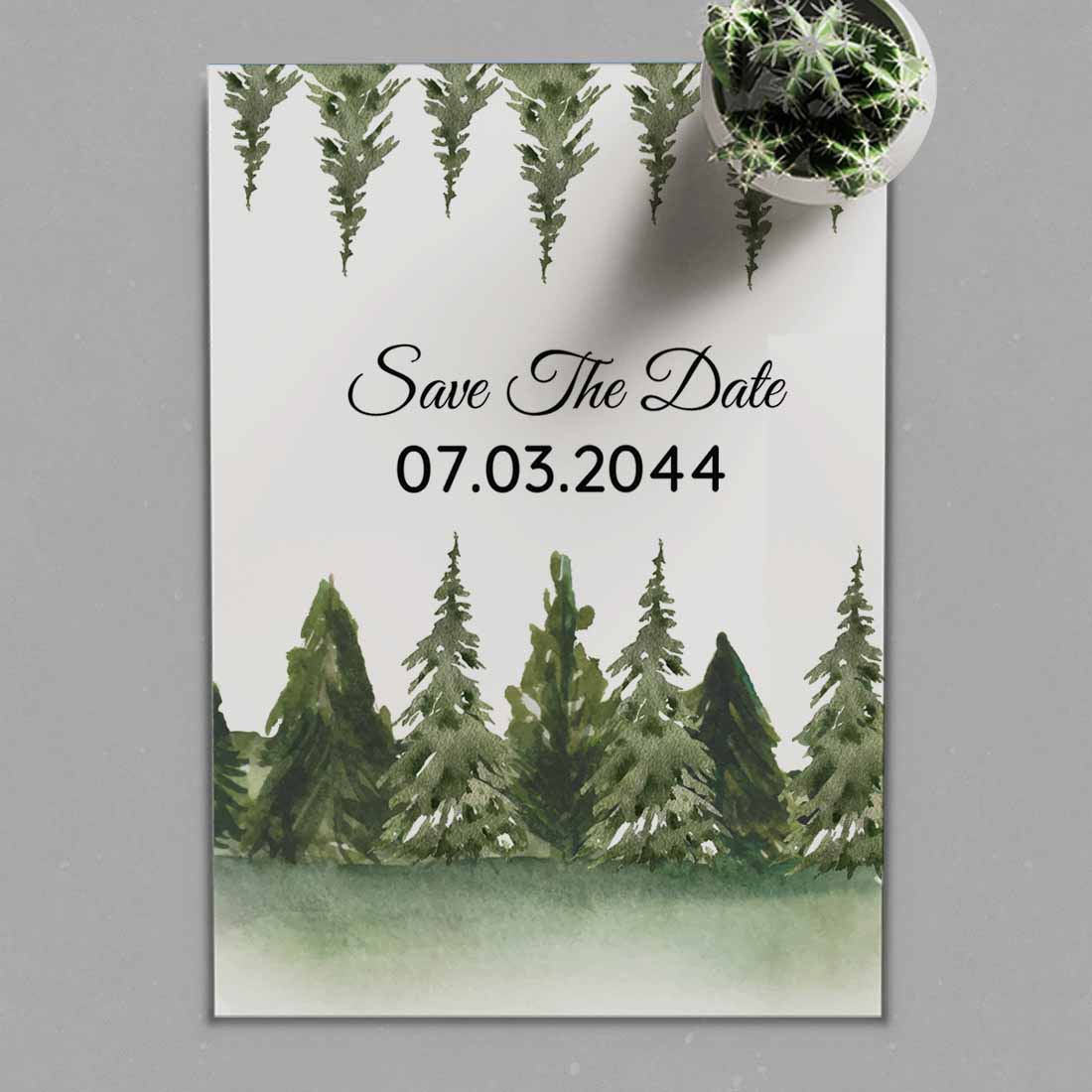 Winter Wedding Card with Mountain Forest cover image.