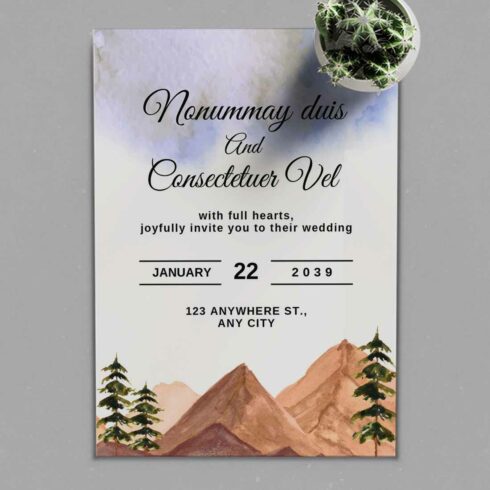 Gorgeous Winter Wedding Card Design main cover.