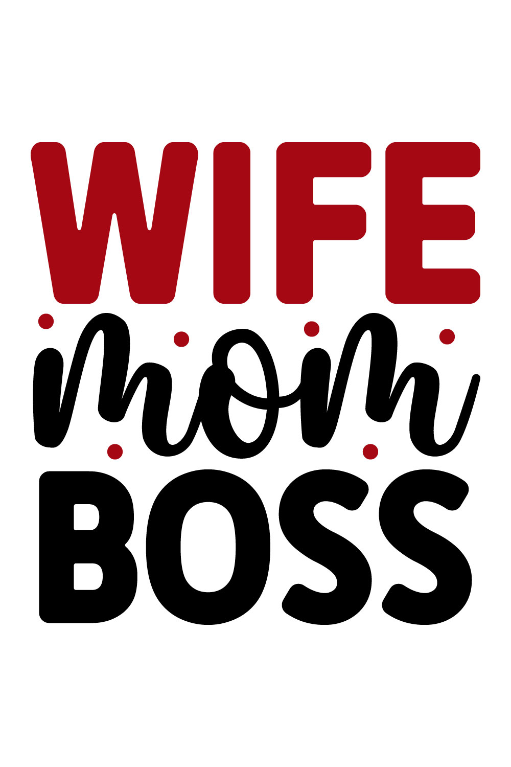 Image for prints with a beautiful inscription Wife Mom Boss