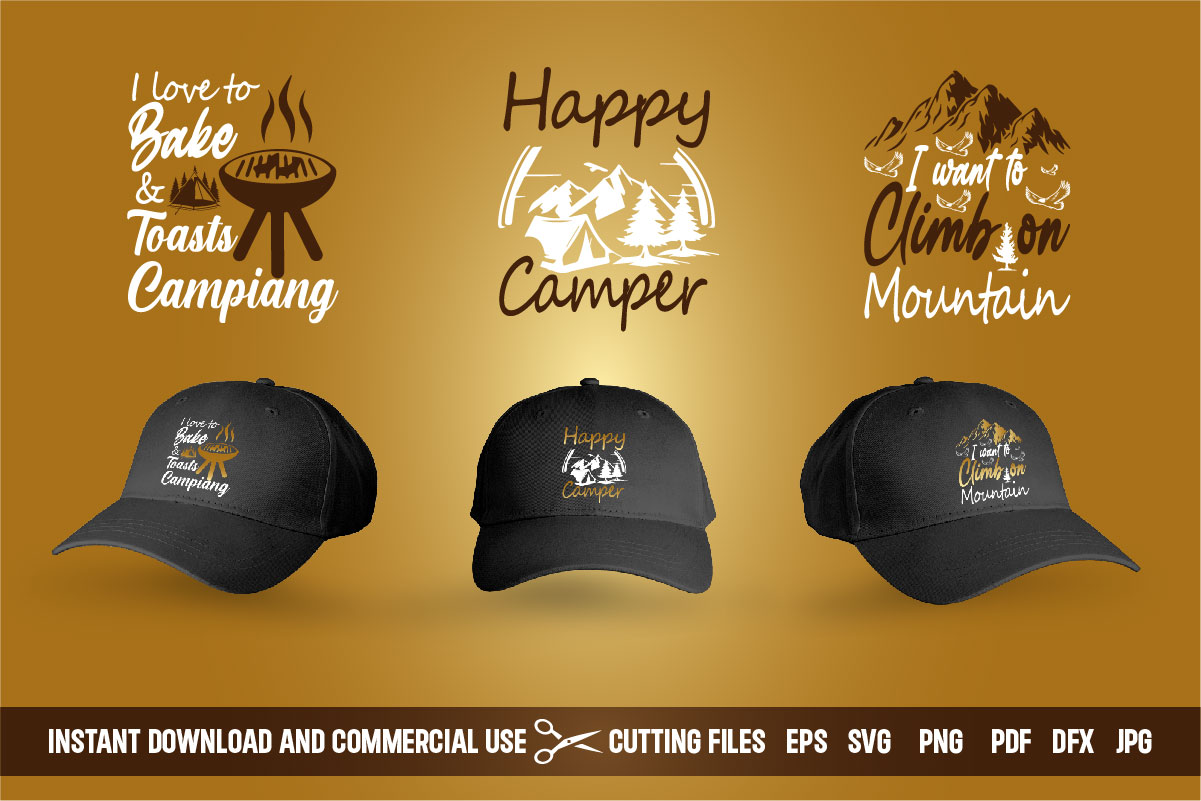 Happy Camper SVG preview image.