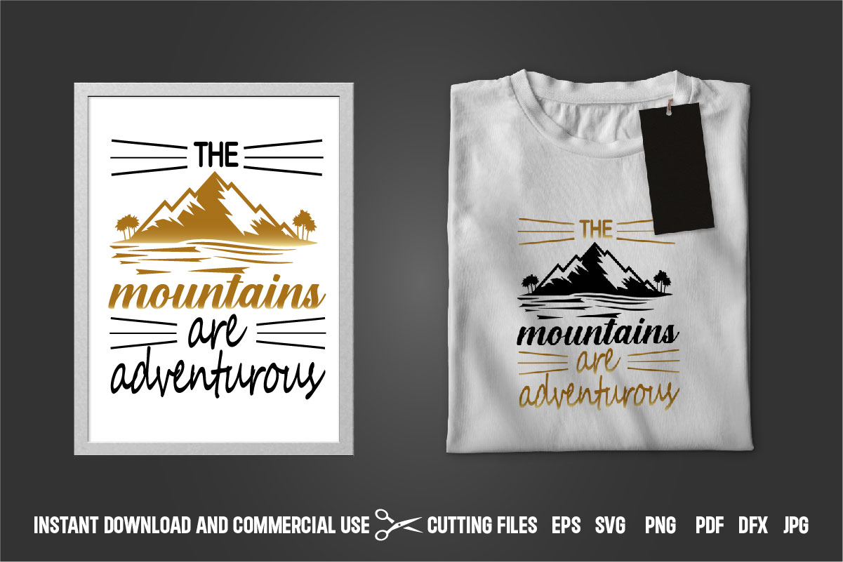 Mountain or Adventures T-shirt Color SVG preview image.