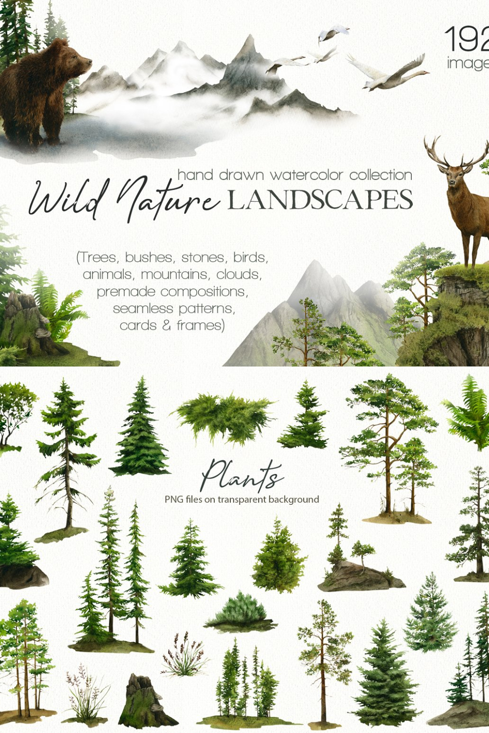 Wild Nature Landscapes Watercolor - Pinterest.