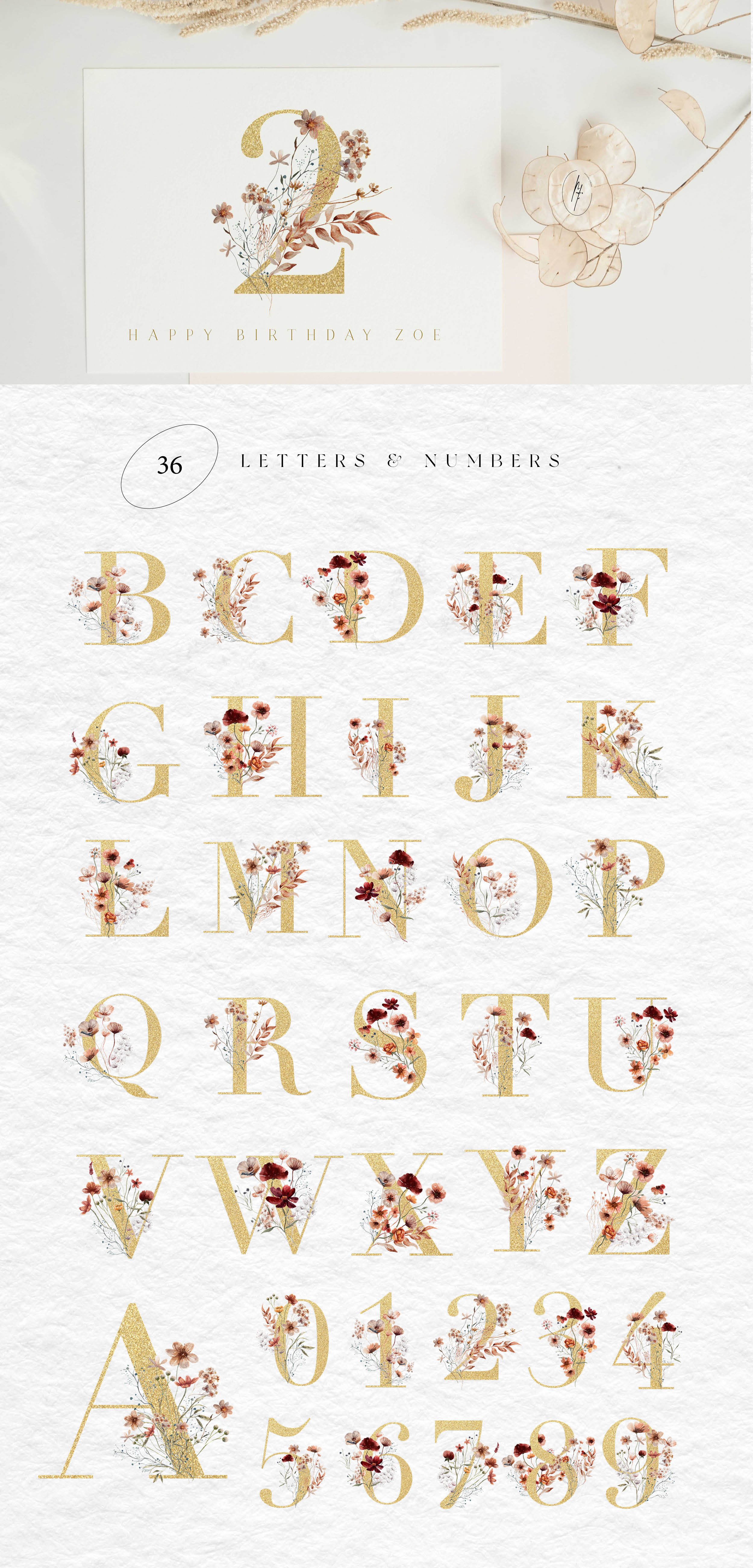 Floral alphabet.