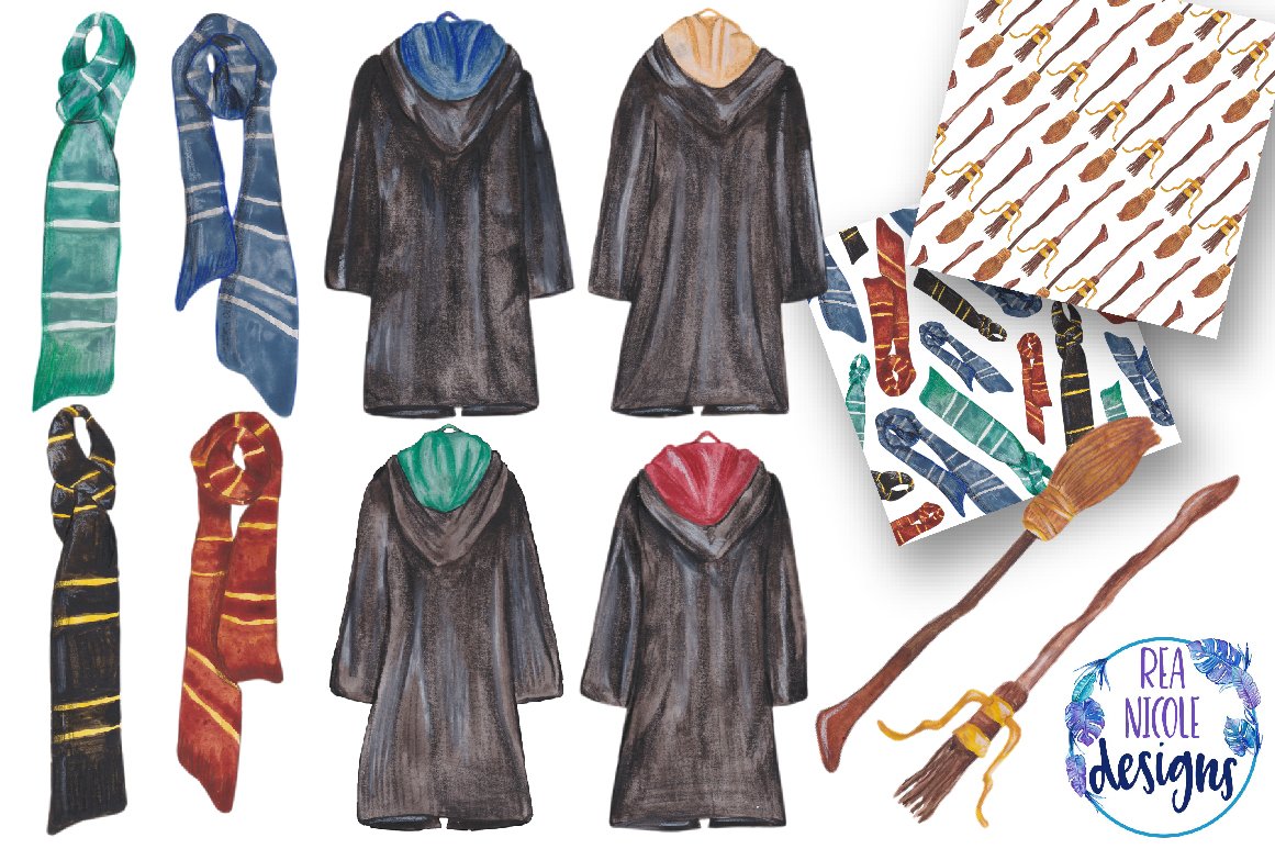 Big diversity of wizards clothes designs.