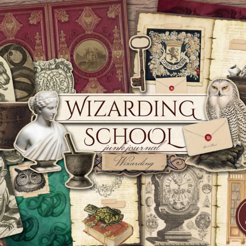 Wizarding school scrapbook kit main image preview.