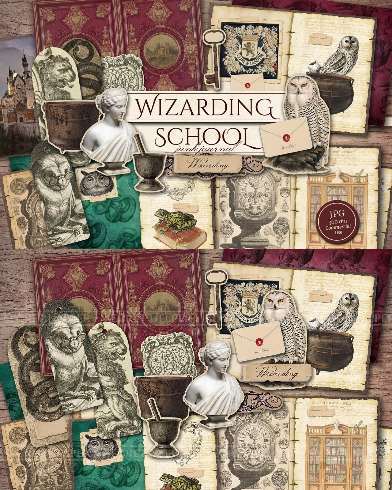 Wizarding school scrapbook kit pinterest image preview.