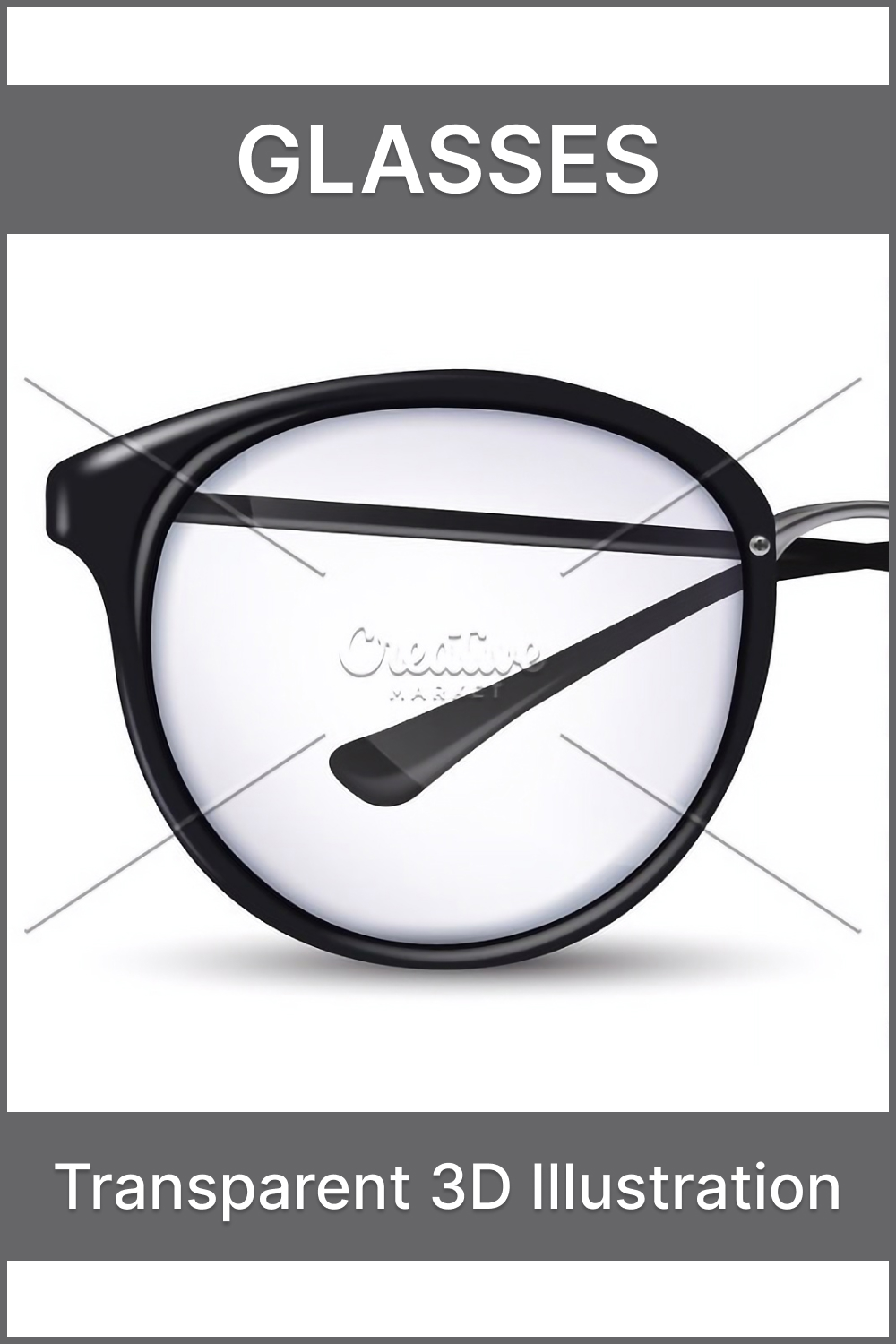 Woman Female Glasses Vector Black Pinterest Cover.