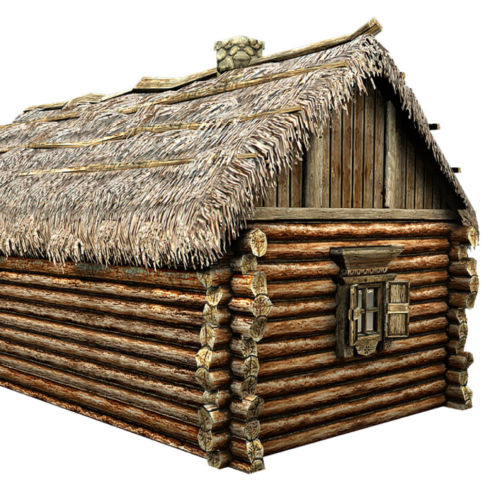 Wooden thatch house main image preview.