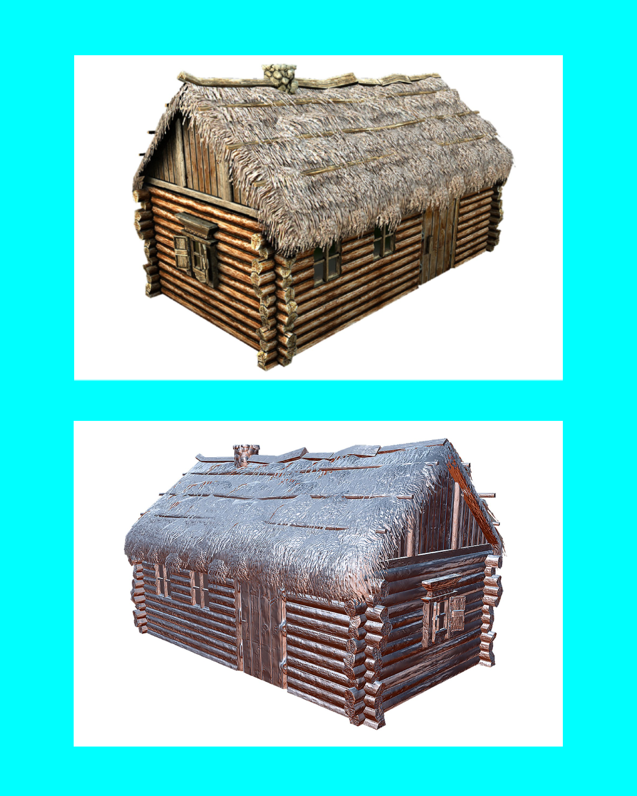 Wooden thatch house pinterest image preview.