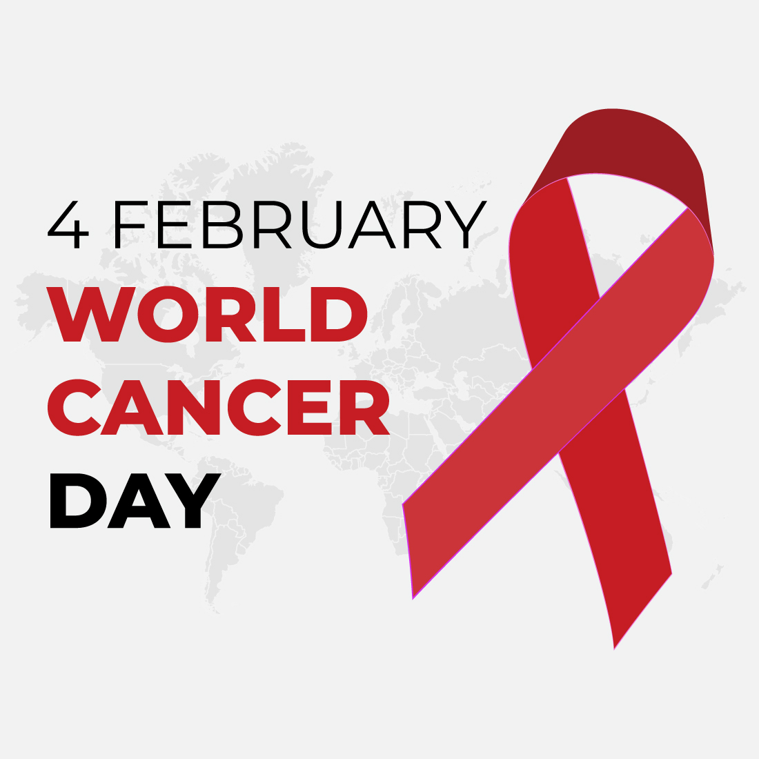 World Cancer Day Background Red Design preview image.