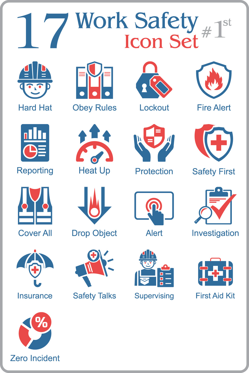 Work Safety Icon Set pinterest image.