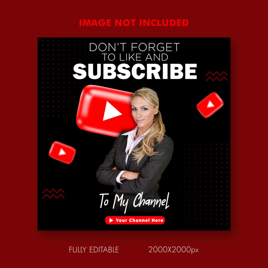 10 Social Media Post Banner For YouTube Subscriber PSD Template ...