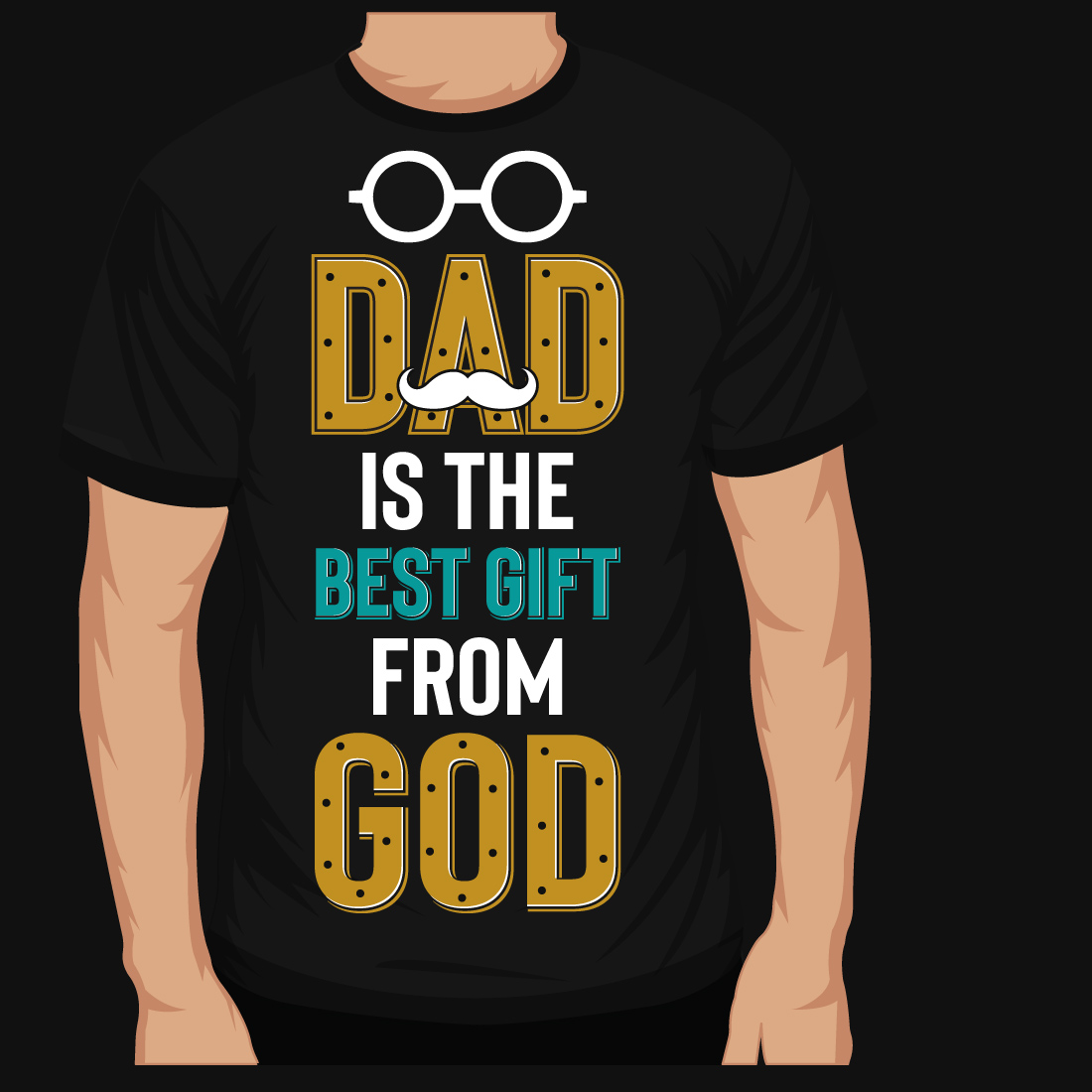 5 Best Dad Typographic T-Shirt Designs Bundle cover image.