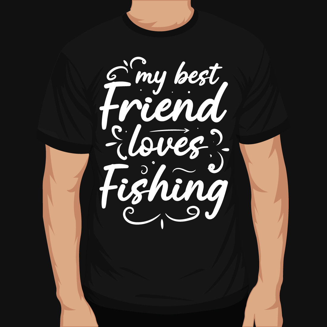 My Best Friend Loves Fishing T-Shirt Design cover