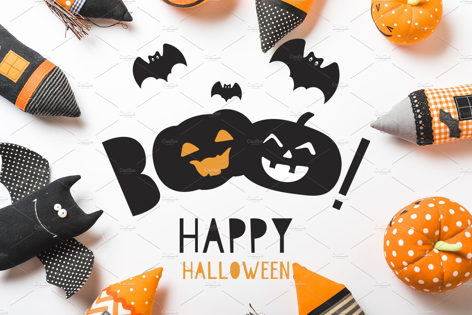 Kids Halloween Font and Graphics Set cover image.