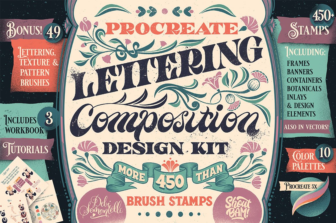 Procreate Design Brush Stamp Kit 1cover image.
