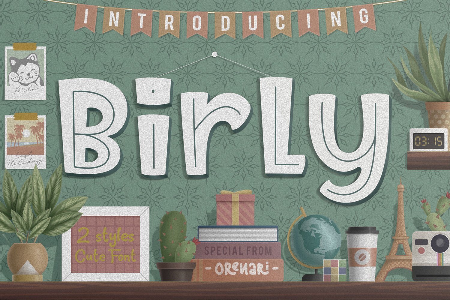 Birly  ~ 2 Styles Cute Font cover image.