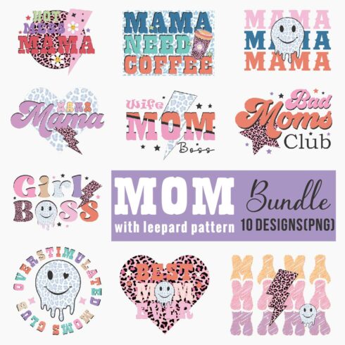 Mom Sublimation Design Bundle cover image.