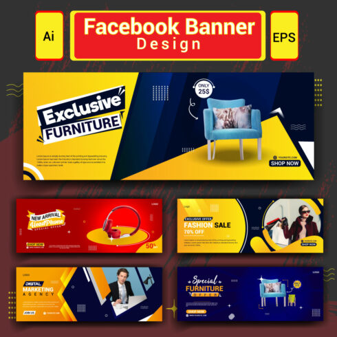 Sale Social Media Ads Banner And Facebook Cover Web Banner Template Design cover image.