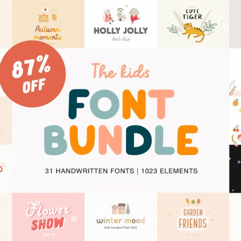 Kids Font BUNDLE | 87% Off cover image.