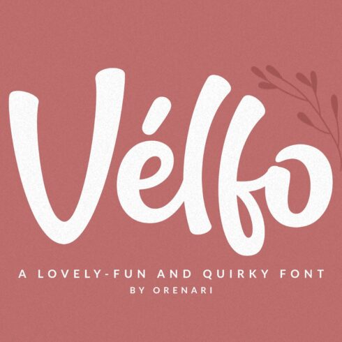 Velfo ~ lovely-fun and quirky font cover image.