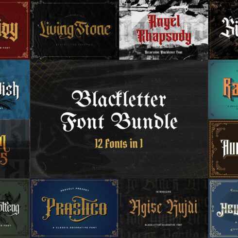 Blackletter Font Bundle Vol 1 cover image.