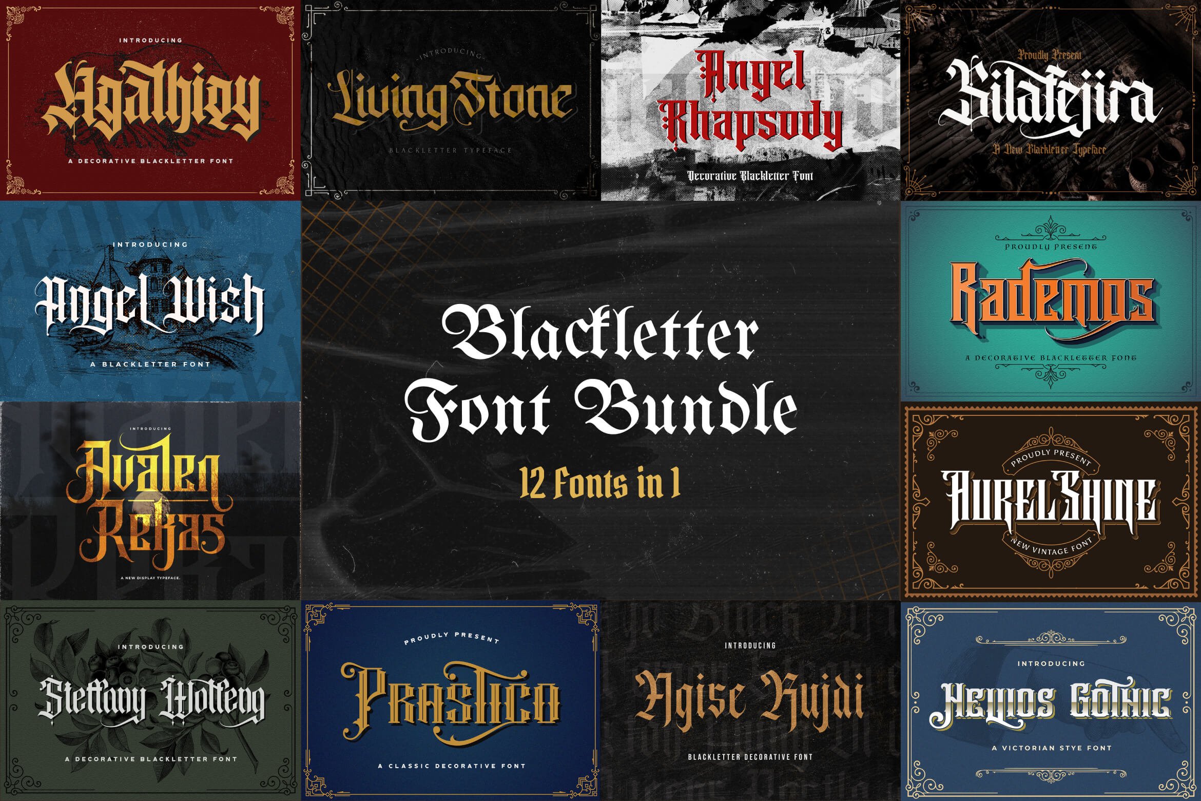 Blackletter Font Bundle Vol 1 cover image.