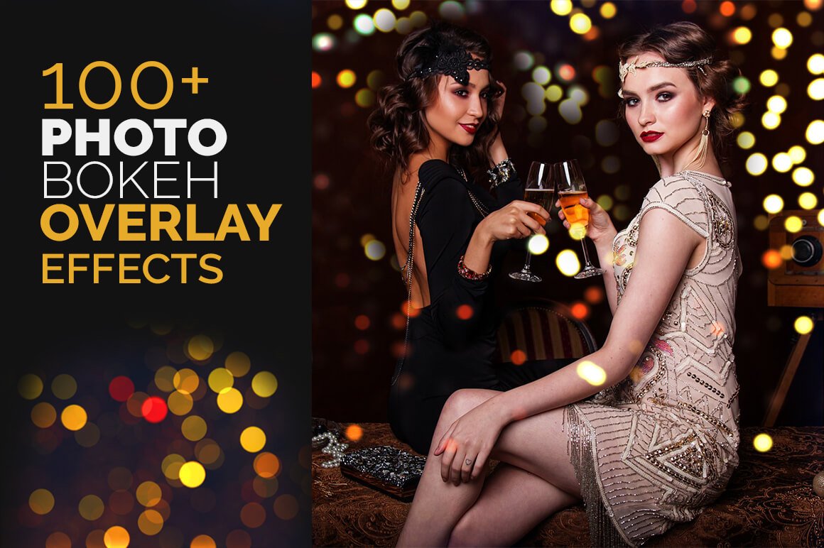 100+ Photo Bokeh Overlays Bundlecover image.