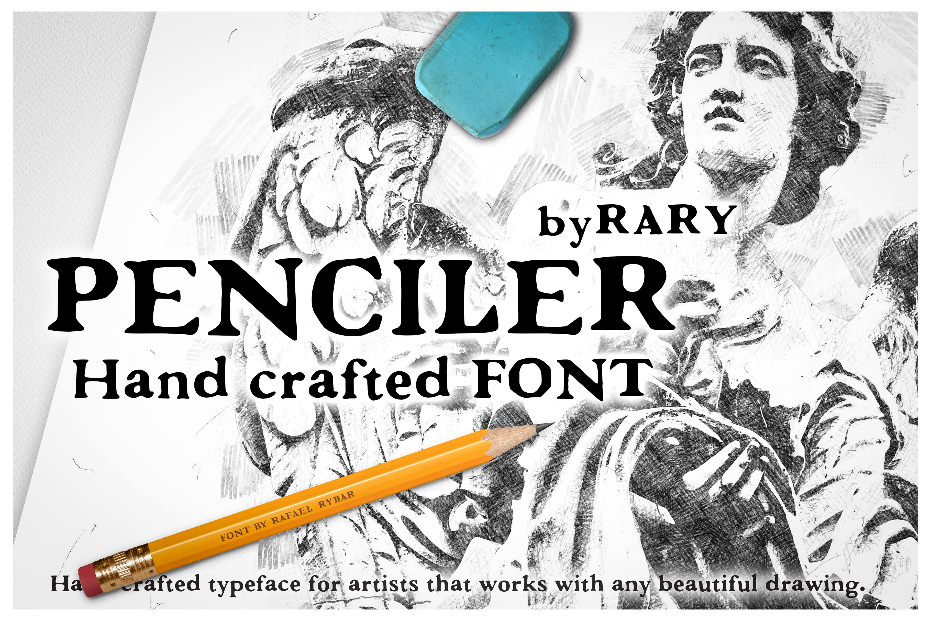 Penciler | Hand drawn font cover image.