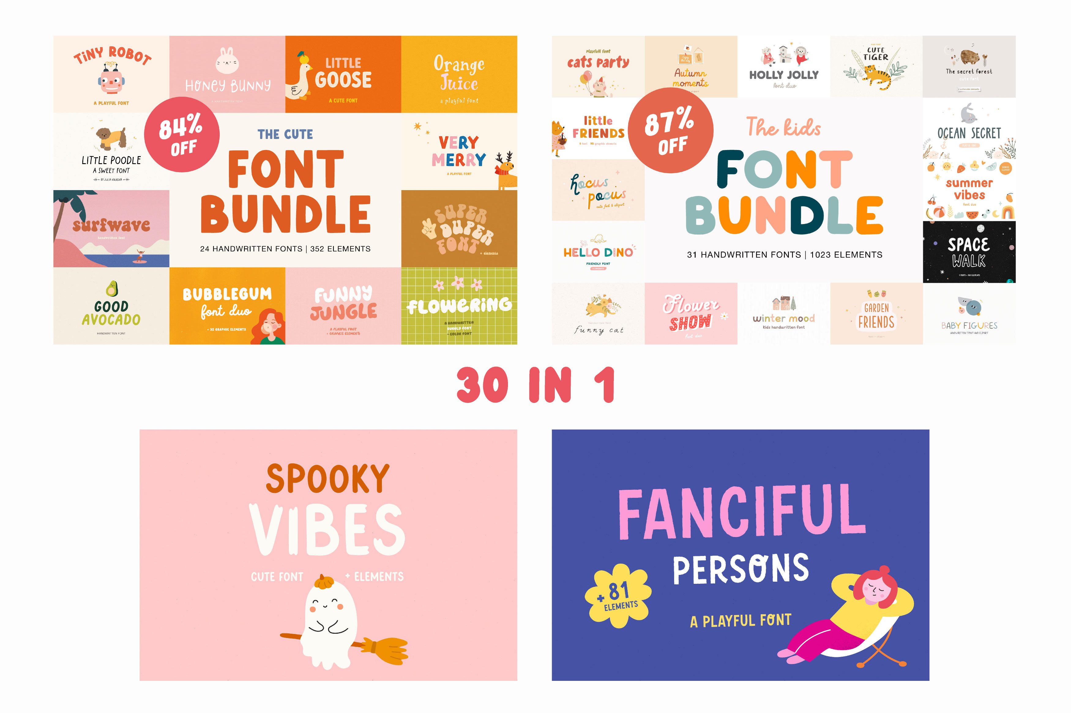 Whole shop BUNDLE | Fonts & Graphics preview image.