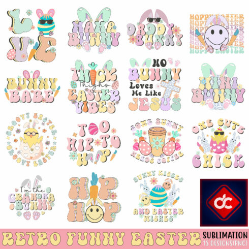 Retro Funny Easter Sublimation Bundle cover image.