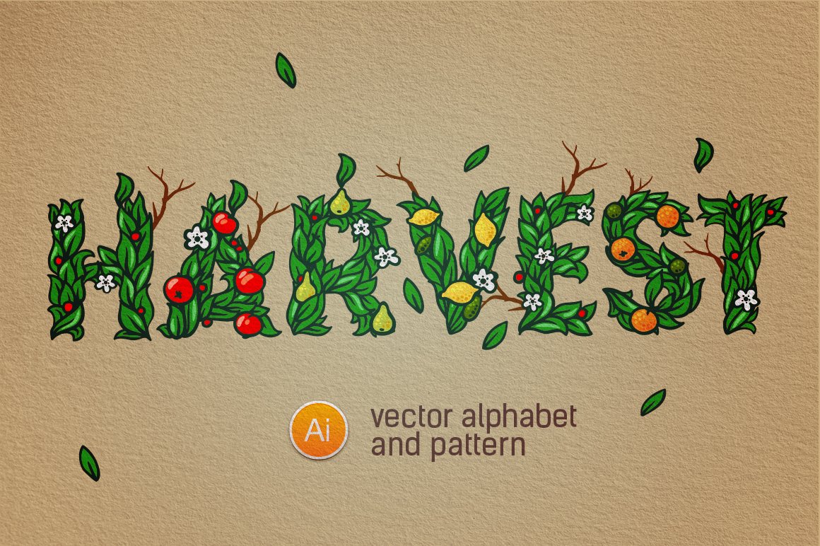 Full editable alphabet & patterns cover image.