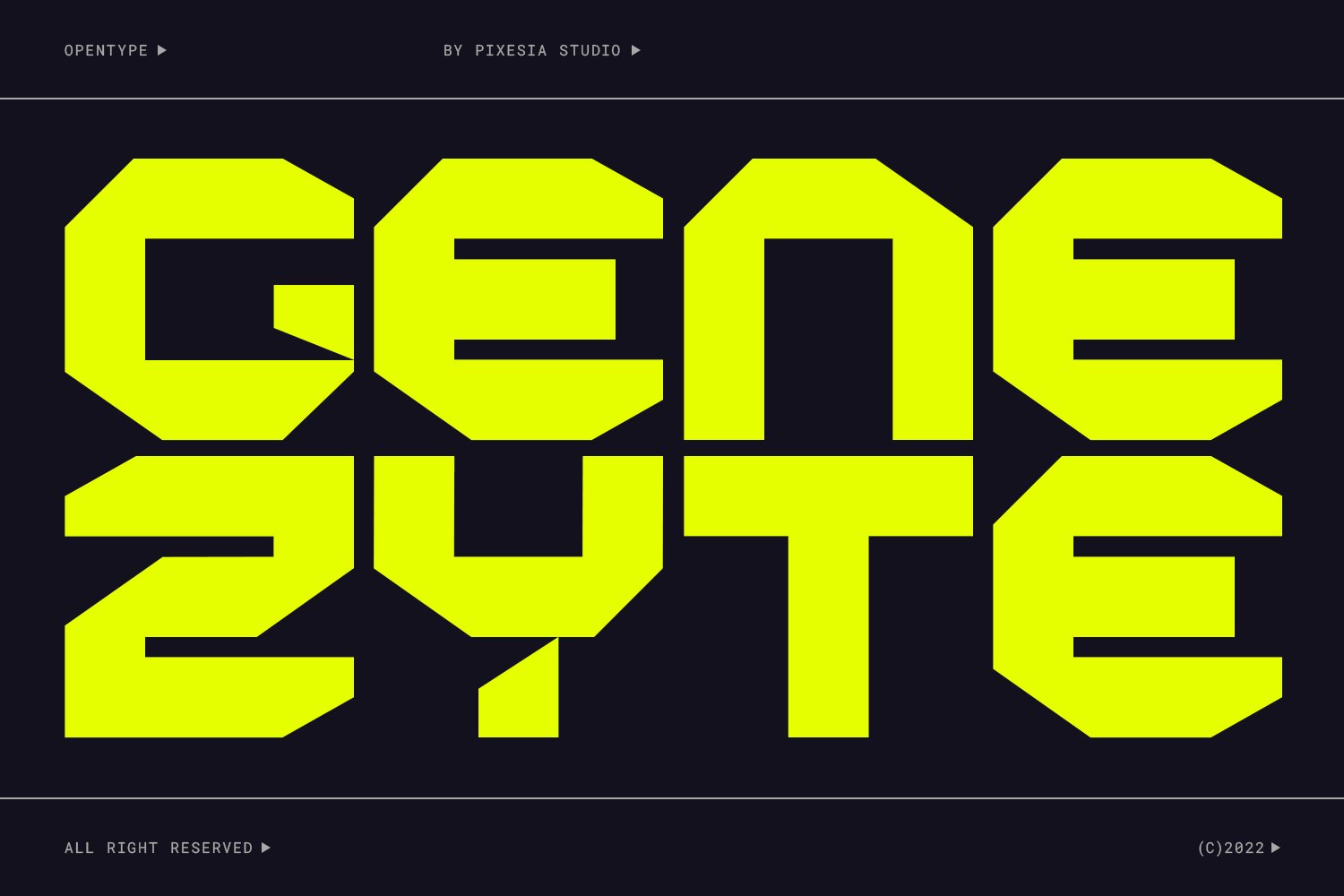 Genezyte - Monospaced Display Font cover image.