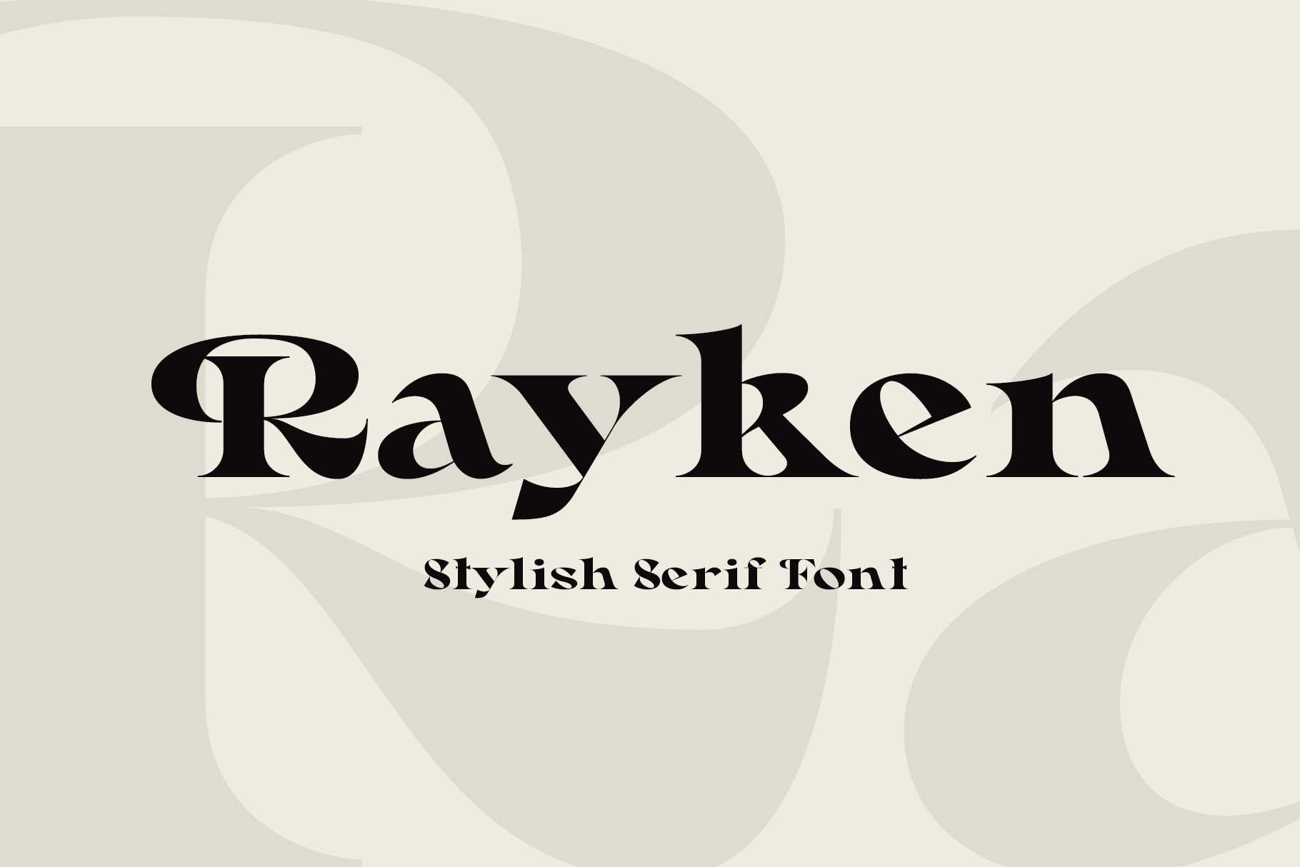 Rayken - Stylish Serif Font cover image.