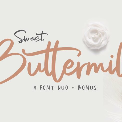 Sweet Buttermilk - Font Duo + Bonus cover image.