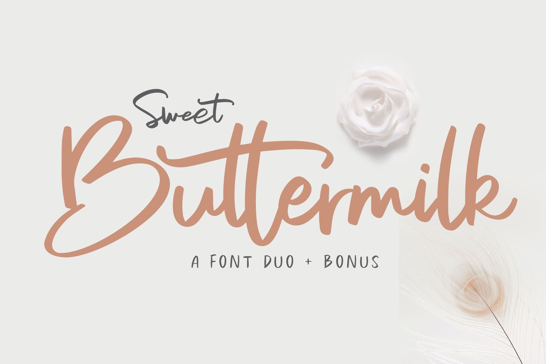 Sweet Buttermilk - Font Duo + Bonus cover image.