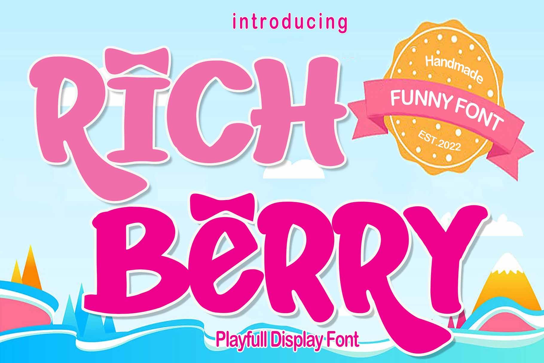 Rich Berry - Playful Display Font cover image.