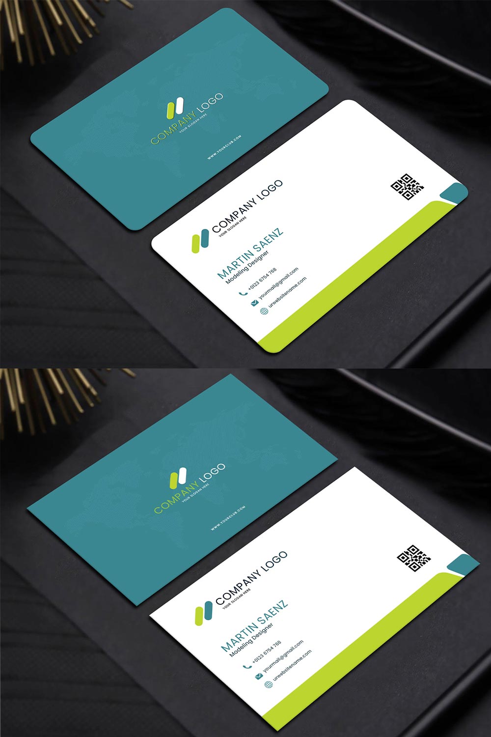 Business Card Mockup pinterest preview image.