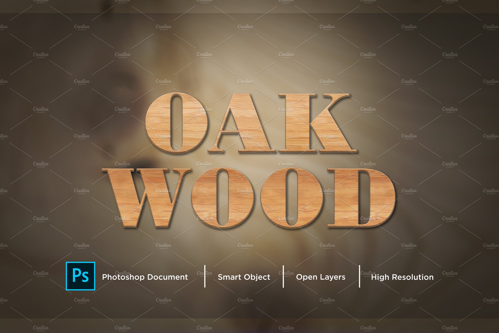 Oak wood Text Effect & Layer Stylecover image.