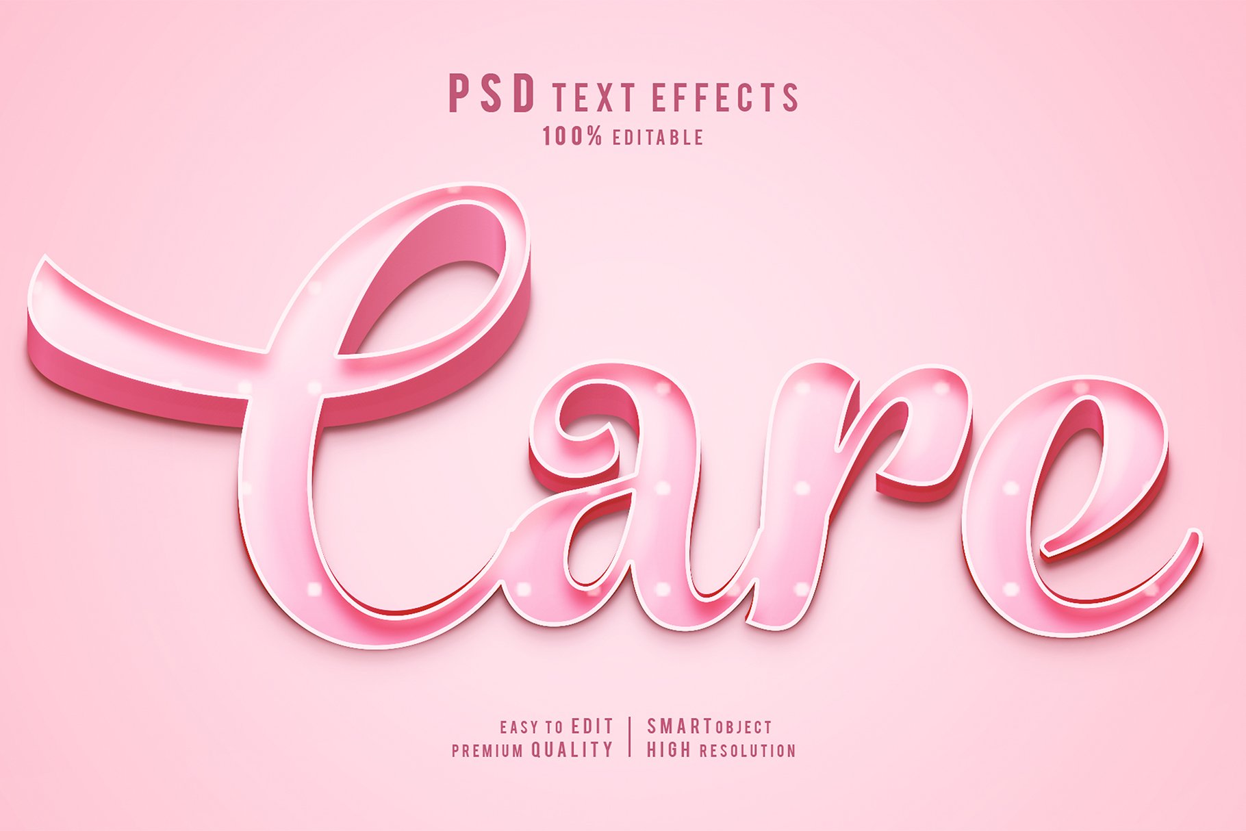 Creative Care 3d text effectspreview image.