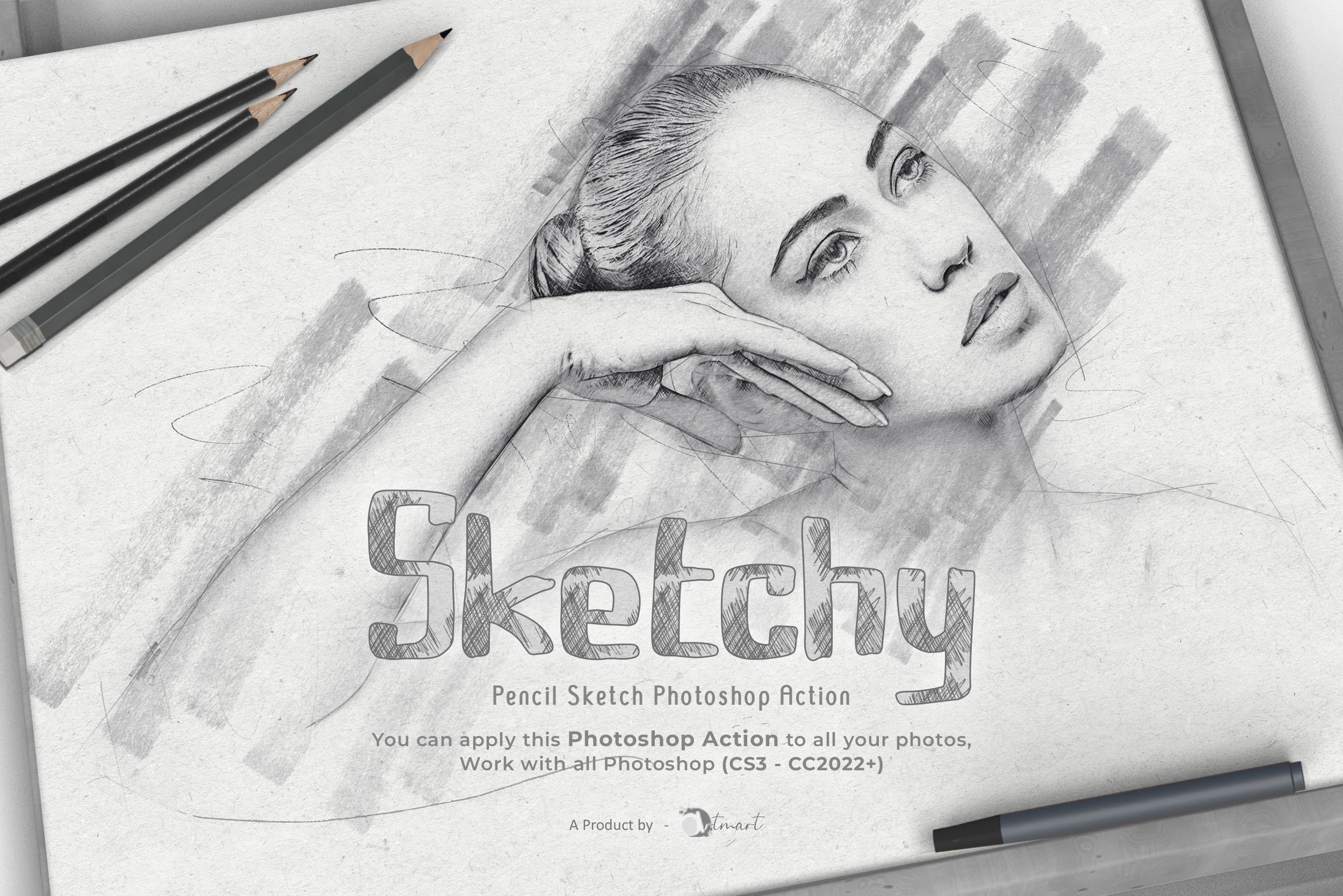 Modern Pencil Sketch Photoshop Action - Graphimarket
