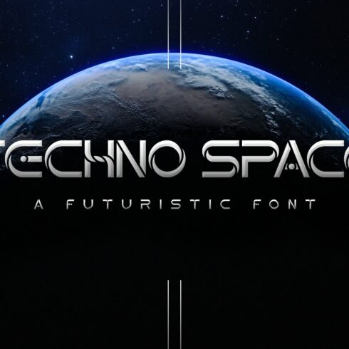 Techno Space Futuristic Font cover image.