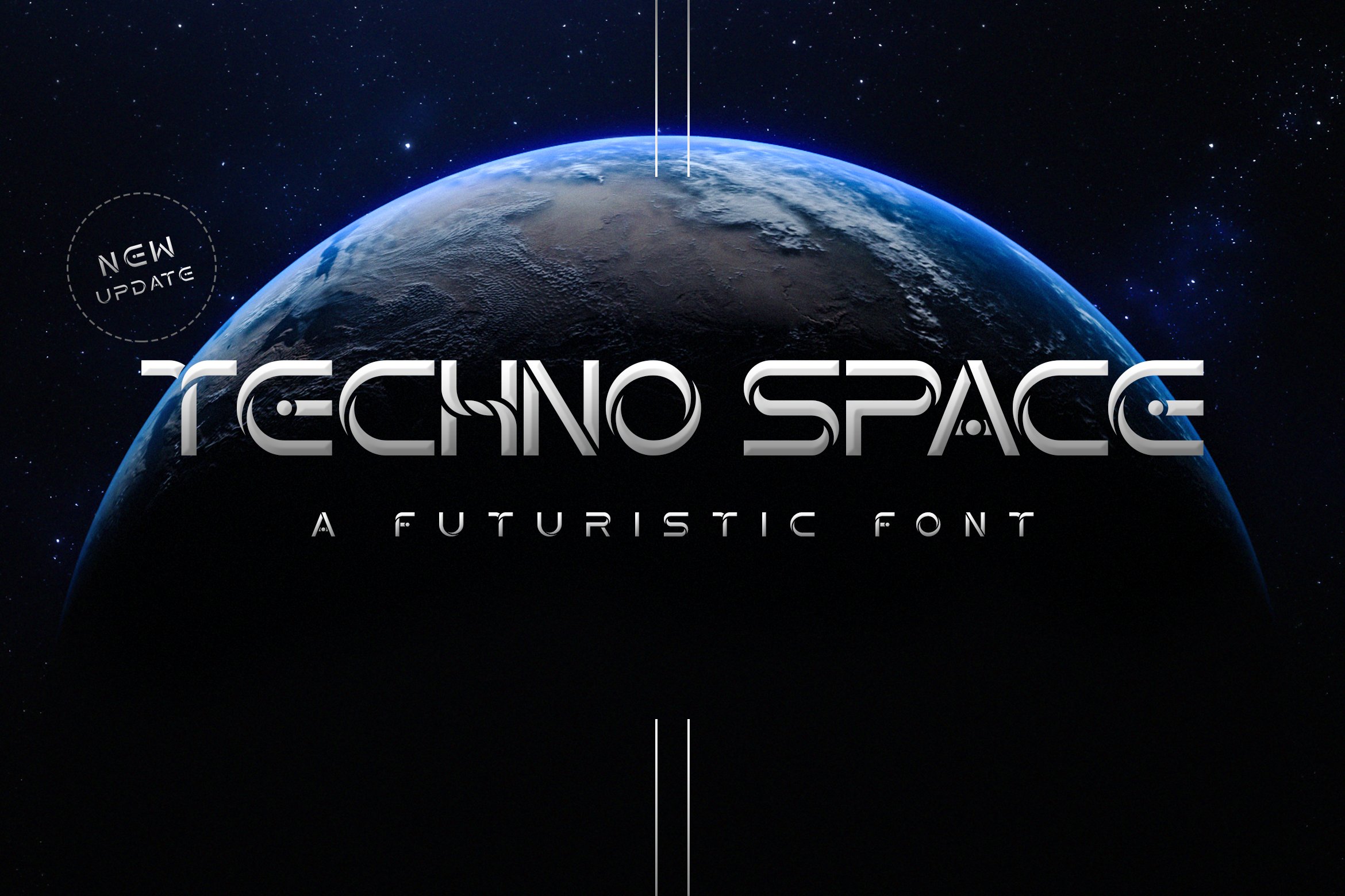 Techno Space Futuristic Font cover image.