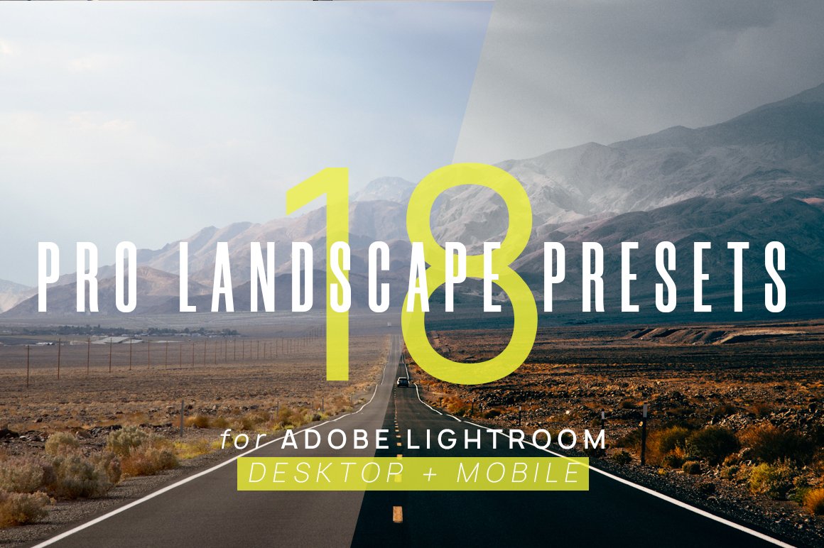 18 Pro Landscape Presets Lightroomcover image.