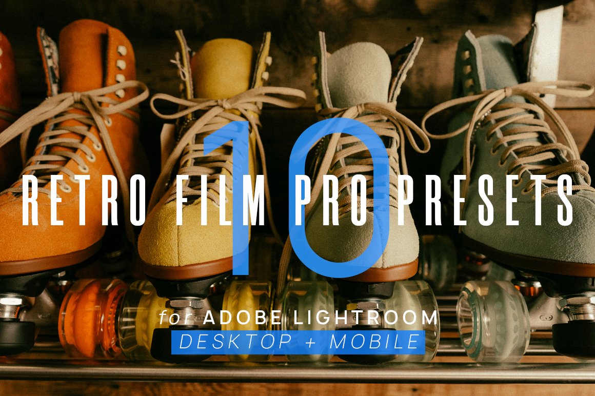 10 Retro Film Pro Lightroom Presetscover image.