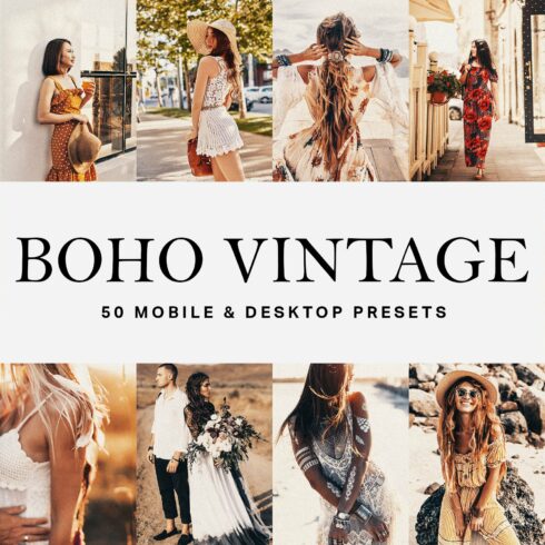 50 Boho Vintage Lightroom Presetscover image.