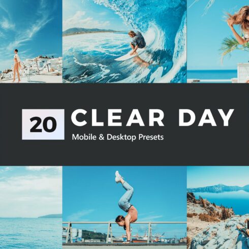 20 Clear Day Lightroom Presets LUTscover image.